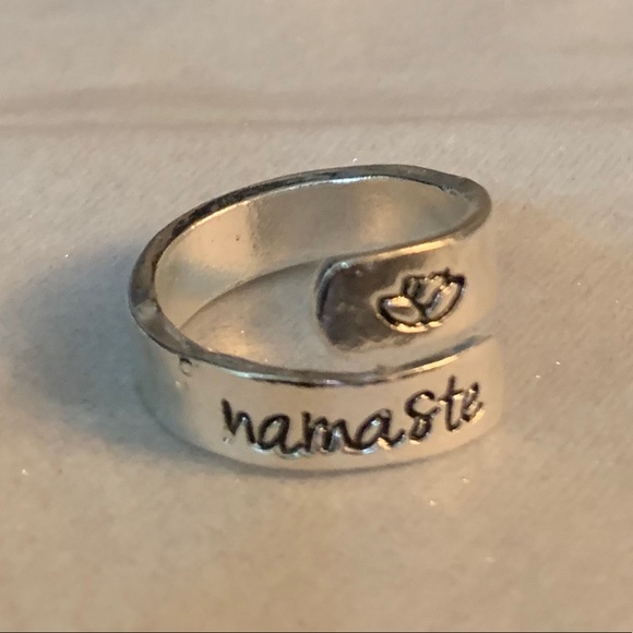 Jewelry - NWOT Hand stamped Namaste adjustable ring
